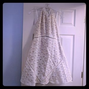J.O.A. white lace halter dress